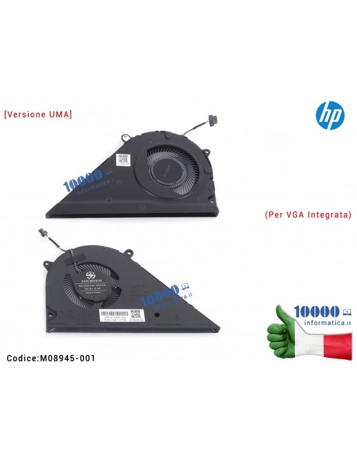 M08945-001 Ventola Fan CPU HP [Versione UMA] Pavilion 15-EG 15-EH TPN-Q245 TPN-Q246 15T-EG 15Z-EH (Per VGA Integrata) M08945-...