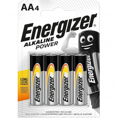 E300132900 Energizer Alkaline Power 4 Batterie AA Stilo LR6 1.5V