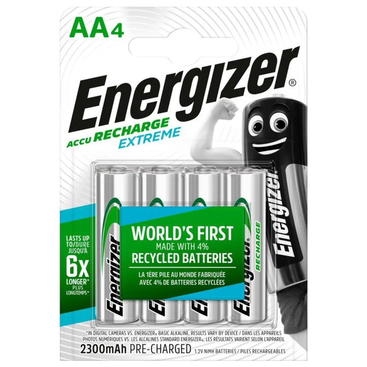 Energizer Extreme Recharge 4 Batterie AA Stilo Ricaricabili HR06 1.2V
