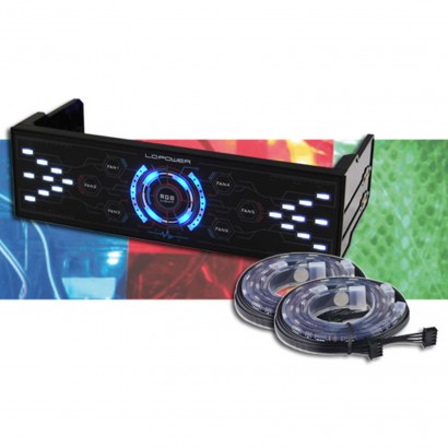 LC-CFC-LED Controller Ventole Touchscreen LED 5,25" Nero + 2 Strisce LED LC-Power LC-CFC-LED