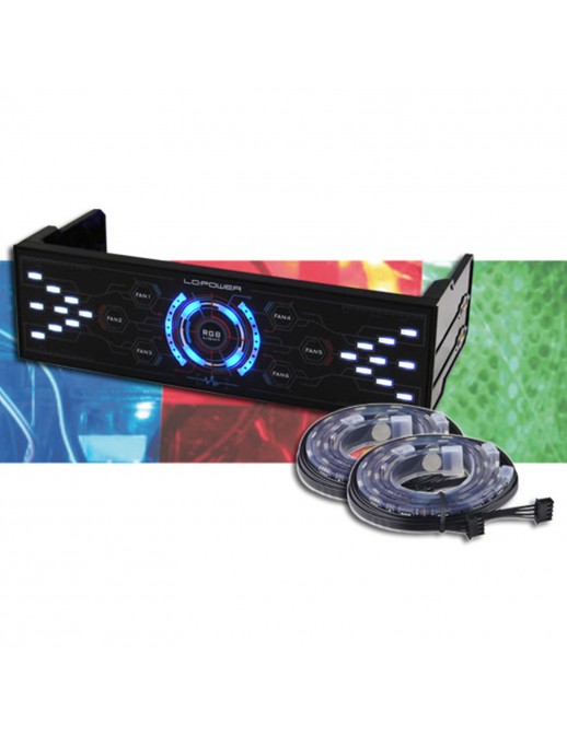 LC-CFC-LED Controller Ventole Touchscreen LED 5,25" Nero + 2 Strisce LED LC-Power LC-CFC-LED