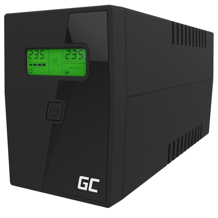 Greencell UPS Gruppo Di Continuità 1000VA 2 Schuko 2 IEC UPS03