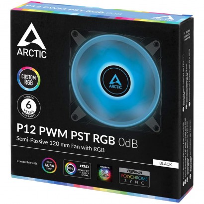 P12-PWM-PST-RGB ARCTIC P12 PWM PST RGB Ventola 12 Cm Led RGB Nero con Controllo PWM