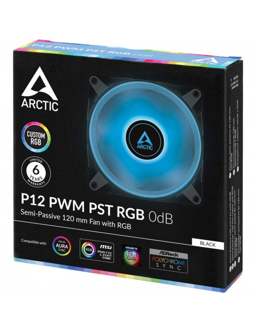 P12-PWM-PST-RGB ARCTIC P12 PWM PST RGB Ventola 12 Cm Led RGB Nero con Controllo PWM