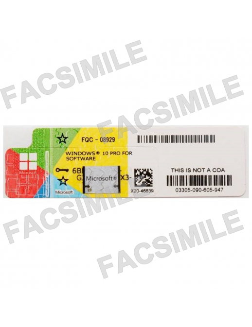 STICKER-W10 Windows 10 Professional 64 Bit Licenza Solo Etichetta
