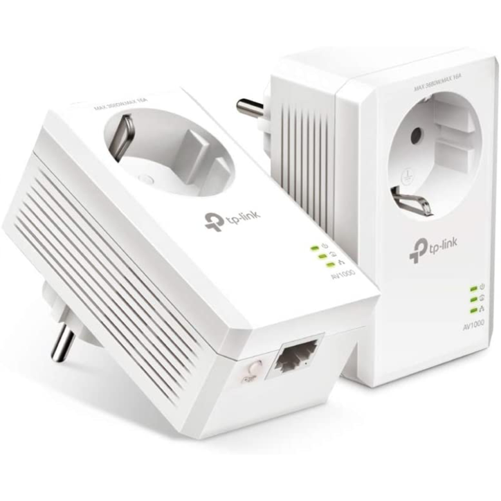 Kit Powerline TP-Link TL-PA7017P Con Presa Passante Schuko Ethernet 1000Mbps