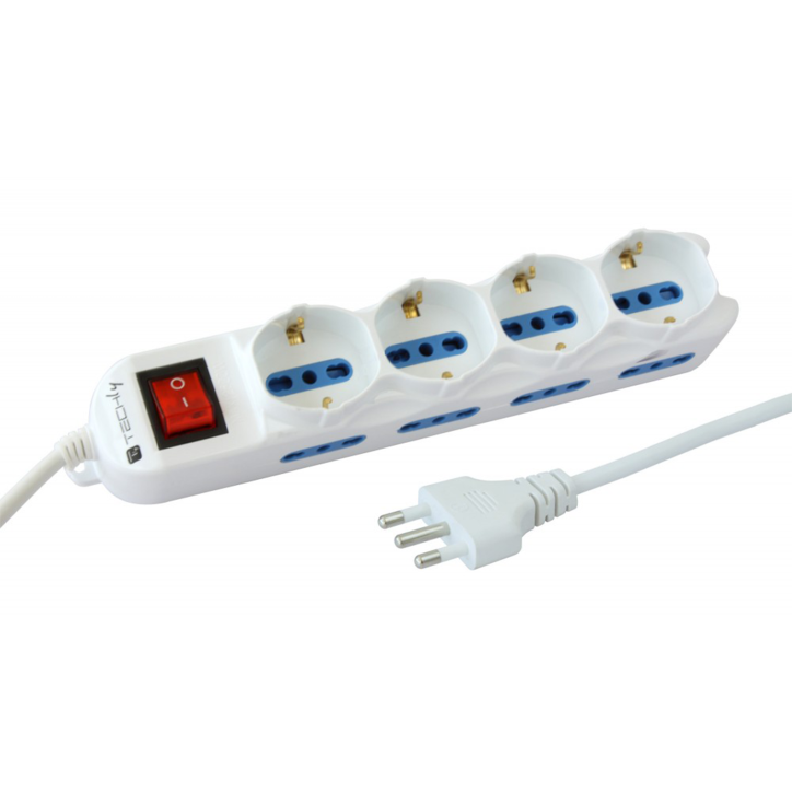 Techly IUPS-PCP-8I4S-INT Ciabatta Elettrica Multipresa 8 Prese