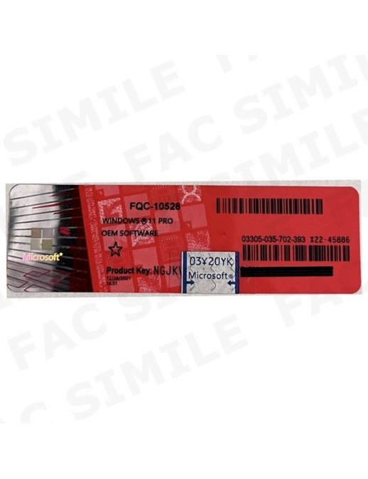 STICKER-W11 Windows 11 Professional 64 Bit Licenza Solo Etichetta