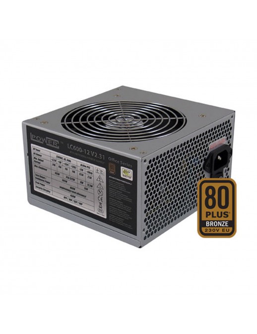 LC600-12 V2.31 LC-Power Alimentatore ATX 450W 80 Plus Bronze LC600-12 LC-POWER LC600-12 V2.31, 450W max., Active PFC, OVP/OPP...