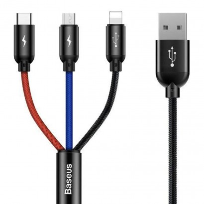 CAMLT-BSY01 Baseus CAMLT-BSY01 Cavo USB 3 in 1 USB Type-C Lightning micro USB 3.5A 1,2 metri
