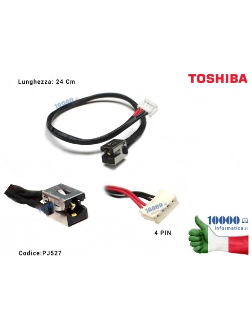 PJ527 Connettore di Alimentazione DC Power Jack PJ527 TOSHIBA C80 C850D C870 C870D C875 C875D L850 L850D L875D H000037850 [23...