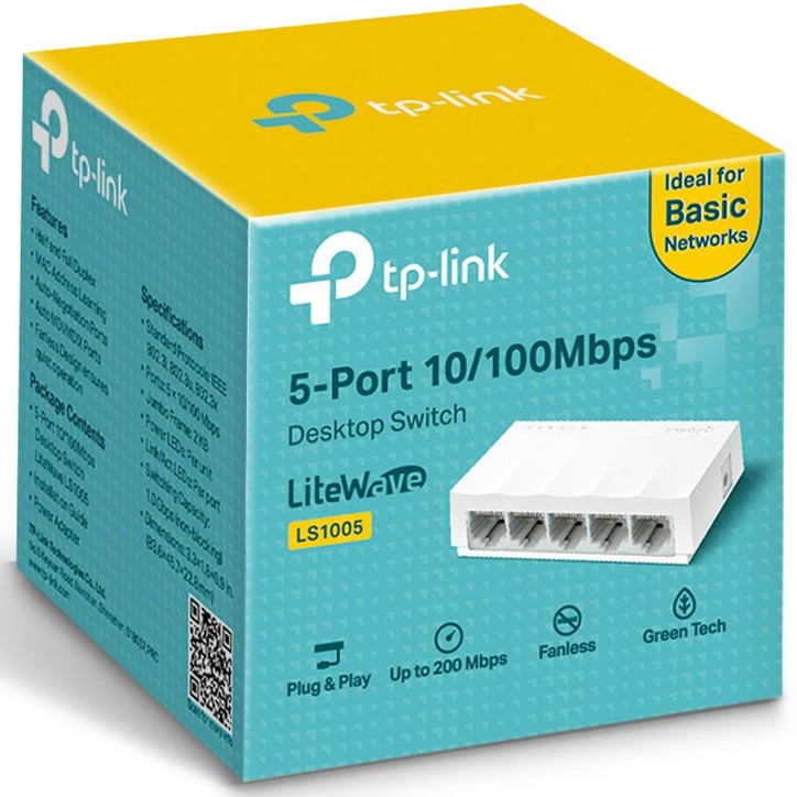 Switch Ethernet 5 Porte RJ45 10/100 Mbps TP-Link LS1005