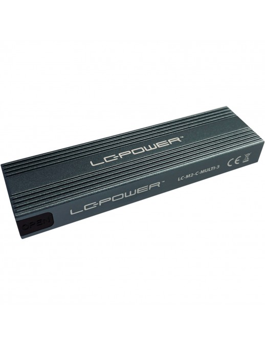 LC-M2-C-MULTI-3 LC-Power Box Esterno Per SSD M.2 NVMe e SATA USB Type C Gen 2x1 LC-M2-C-MULTI-3