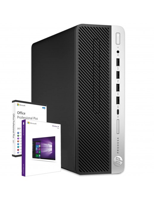 PROD-600G3-W10-OF21 HP ProDesk 600 G3 SFF Computer Intel i5-7400T Ram 8GB SSD 240GB Win 10 Pro Office 2021 (Ricondizionato Gr...