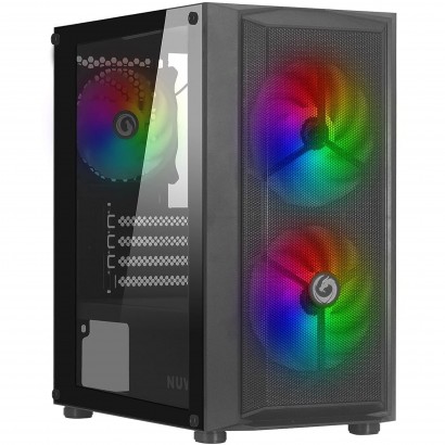 CS0322PW-R26K537 Nuwo Blitz R26 Case Micro-ATX Nero 3 Ventole RGB Rainbow