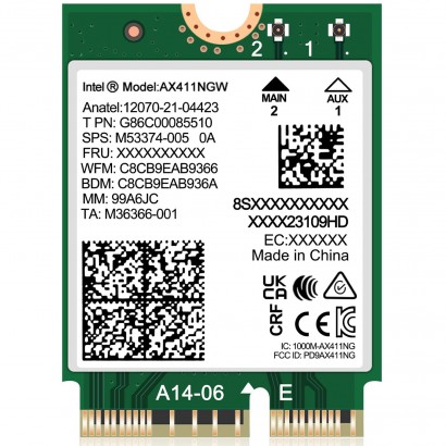 AX411.NGWG.NVX Intel AX1690i Scheda M.2 Adattatore di Rete Wireless Wi-Fi 6E Bluetooth (per notebook)