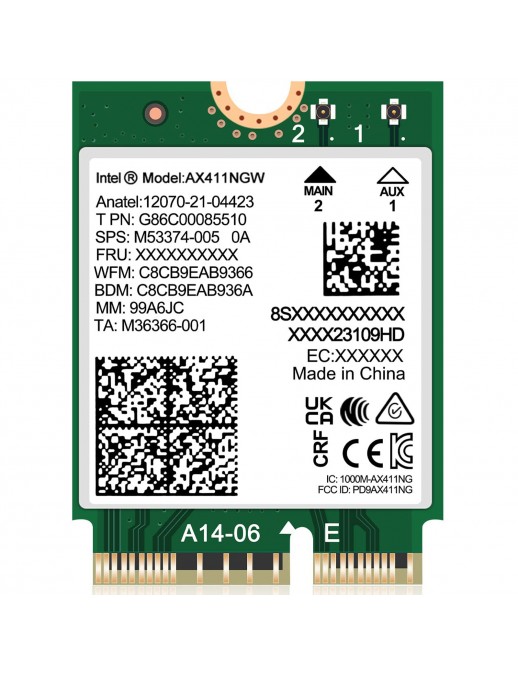 AX411.NGWG.NVX Intel AX1690i Scheda M.2 Adattatore di Rete Wireless Wi-Fi 6E Bluetooth (per notebook)