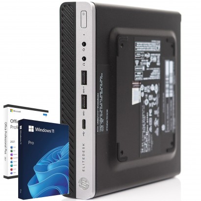 PROD-HP705G4-MINI-R5-W11-OF21 HP EliteDesk 705 G4 Mini PC Computer AMD Ryzen 5 Pro 2400GE Ram 16GB SSD 240GB Windows 11 Offic...