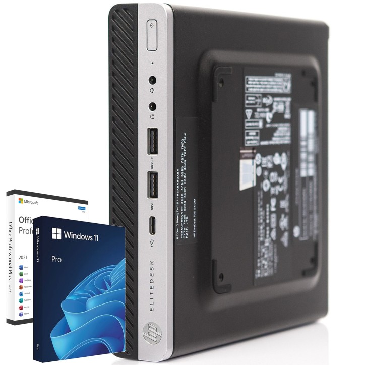 HP EliteDesk 705 G4 Mini PC Computer AMD Ryzen 5 Pro 2400GE Ram 16GB SSD 240GB Windows 11 Office (Ricondizionato Grado A)