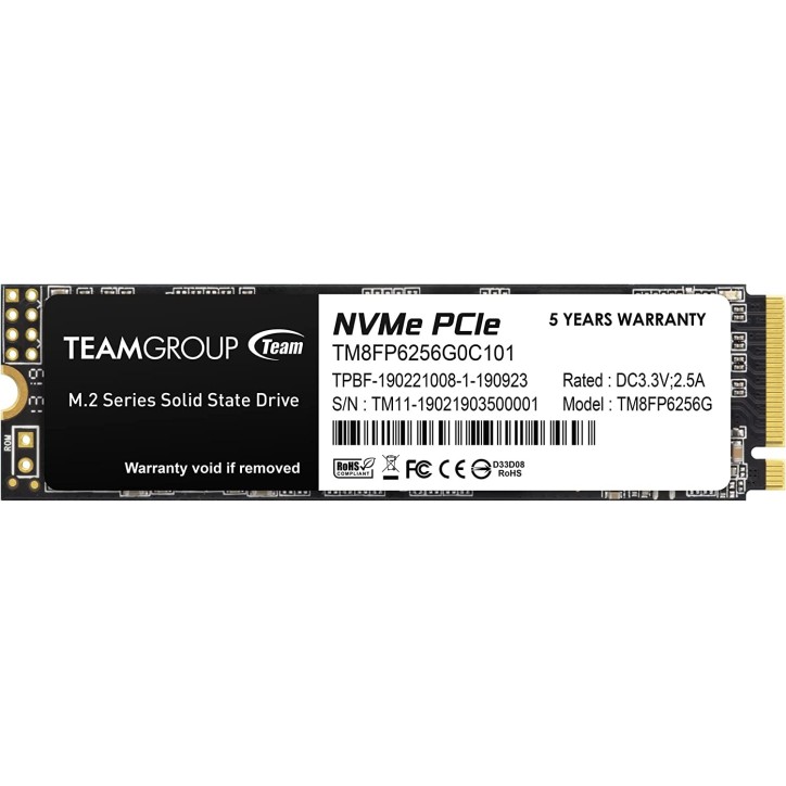 Team Group SSD 256GB MP33 M.2 NVMe PCIe Gen 3.0