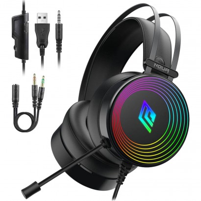 HS0620DR-J50K35U Noua Crux Cuffie Gaming Usb Jack 3.5mm Stereo Headset con Microfono