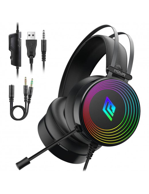 HS0620DR-J50K35U Noua Crux Cuffie Gaming Usb Jack 3.5mm Stereo Headset con Microfono