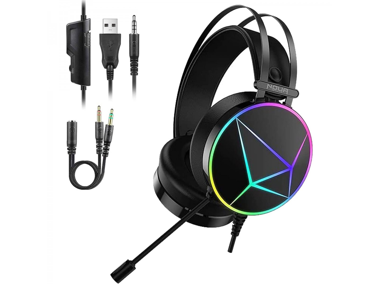 HS0620DR-W50K35U Noua Reaper Cuffie Gaming Usb Jack 3.5mm Stereo Headset con Microfono