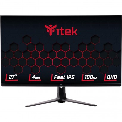 ITMF27I105QHD ITEK Monitor GGF 27", 2K WQHD 2560x1440, IPS, 100Hz, 16:9, 4ms OD, 2 x HDMI, DP, Speaker, HDR, G- Sync, FreeSync
