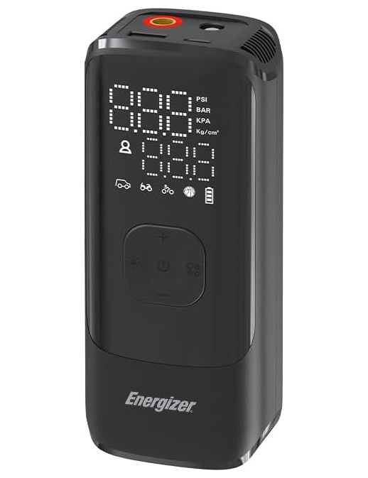 PAC4000 Energizer Mini Compressore Aria Portatile 150PSI Schermo LCD + funzione Power Bank