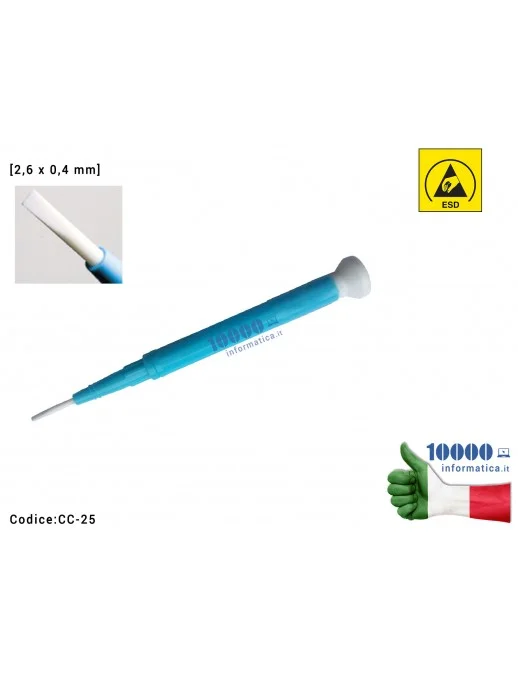 CC-25 Cacciavite Giravite Ceramico Antistatico ESD [2,6 x 0,4 mm] Scheda Madre Notebook Smartphone Tablet BGA PCB Board