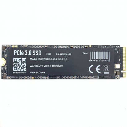 IRONWARE-SSD-NVME-512GB IRONWARE SSD 512GB M.2 PCIe NVMe 3.0 Bulked (no confezione)
