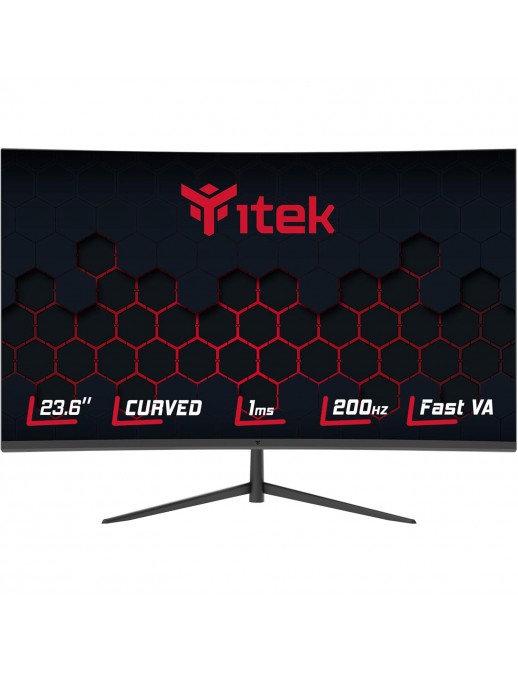 ITMC24V201FHD ITEK Monitor GGC 23.6" Curvo R1500, FHD 1920x1080, Fast VA, 200Hz, 16:9, 1ms, HDMI, DP, Adapt Sync