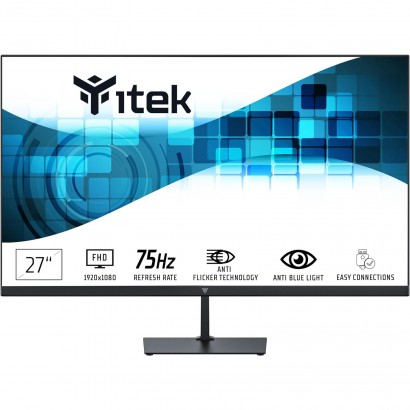 ITMF27V075FHD ITEK Monitor GWF 27" Full HD, VA, 75Hz, 16:9, 5ms, HDMI, VGA, Audio Out, LBL, Slim, Frameless