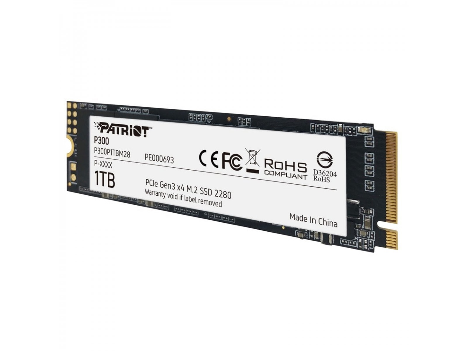 P300P1TBM28 Patriot SSD 1TB P300 M.2 NVMe PCIe Gen 3.0