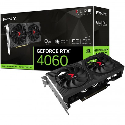 VCG40608DFXPB1-O Scheda Video PNY Nvidia GeForce RTX 4060 8GB GDDR6 XLR8 VERTO Overclocked Dual Fan Edition DLSS 3