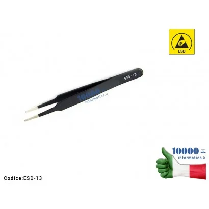ESD-13 Pinzetta Antistatica ESD Anti-magnetica [Punte dritte smussatte] Scheda Madre Notebook Smartphone Tablet BGA PCB Board