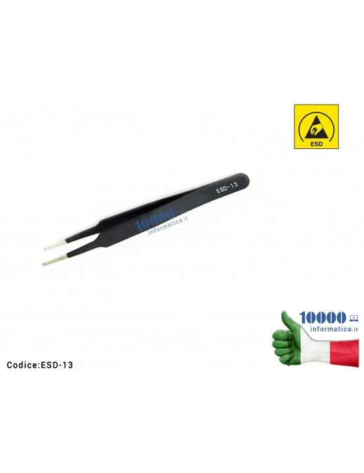 ESD-13 Pinzetta Antistatica ESD Anti-magnetica [Punte dritte smussatte] Scheda Madre Notebook Smartphone Tablet BGA PCB Board