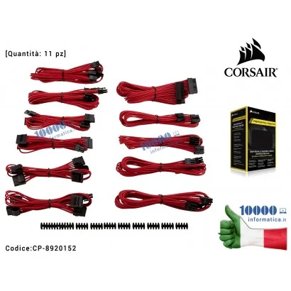 CP-8920152 Cavi Alimentatore CORSAIR Individually Sleeved Premium PSU Cable KIT Type 4 [11 pz] (ROSSO)