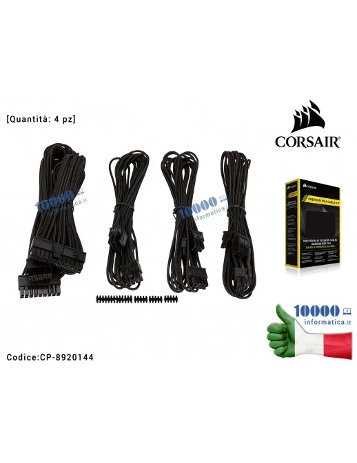 CP-8920144 Cavi Alimentatore CORSAIR Individually Sleeved Starter PSU Cable KIT Type 4 [4 pz] (NERO)